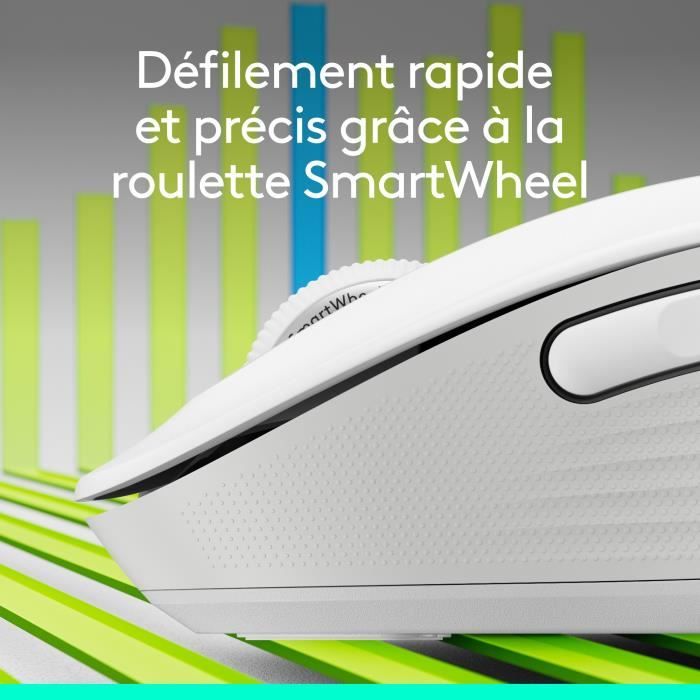 Souris - Sans fil - Logitech - Signature M650 L - Blanc - Droitier