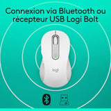 Souris - Sans fil - Logitech - Signature M650 L - Blanc - Droitier