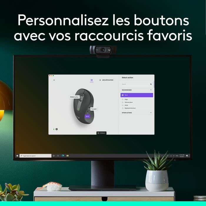 Souris sans fil Logitech Signature M650 L pour gaucher (Noir/Gris)