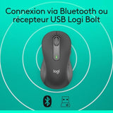 Souris sans fil Logitech Signature M650 L pour gaucher (Noir/Gris)
