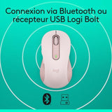 Souris - Sans fil - Logitech - Signature M650 L - Rose - Droitier