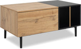 Table basse - LONA - Rectangulaire - Chene artisan / Noir - 100 x 46,5 x 55 cm
