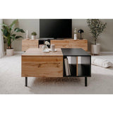 Table basse - LONA - Rectangulaire - Chene artisan / Noir - 100 x 46,5 x 55 cm