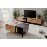 Table basse - LONA - Rectangulaire - Chene artisan / Noir - 100 x 46,5 x 55 cm