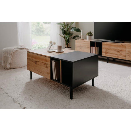 Table basse - LONA - Rectangulaire - Chene artisan / Noir - 100 x 46,5 x 55 cm