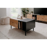 Table basse - LONA - Rectangulaire - Chene artisan / Noir - 100 x 46,5 x 55 cm
