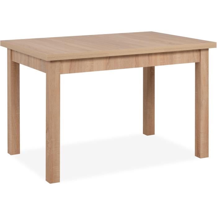 Table a manger extensible LONGFORD - 6 a 10 personnes - Mélaminé chene - L120-200 x H76 x P80 cm