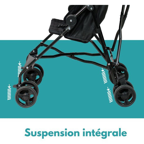 Looping Poussette Canne Fixe avec Canopy | Black Chiné