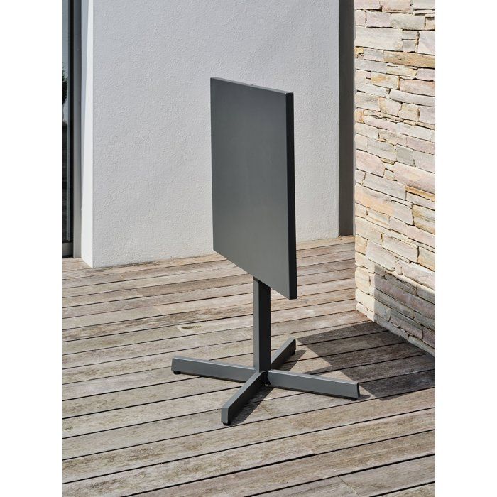 Guéridon de jardin - CITY GARDEN - Louise - 70 x 70 cm - Plateau pliant en acier - Anthracite