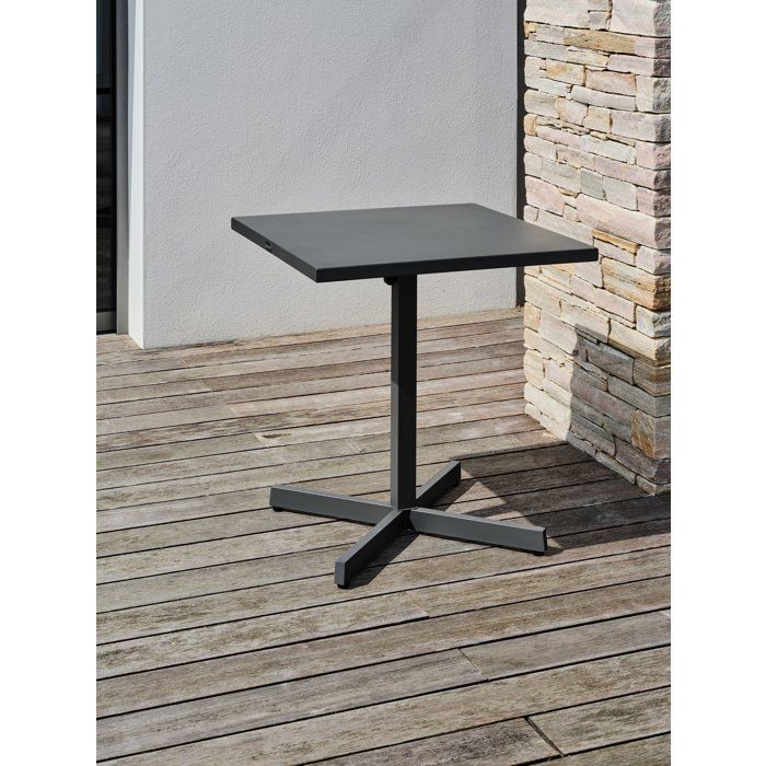 Guéridon de jardin - CITY GARDEN - Louise - 70 x 70 cm - Plateau pliant en acier - Anthracite