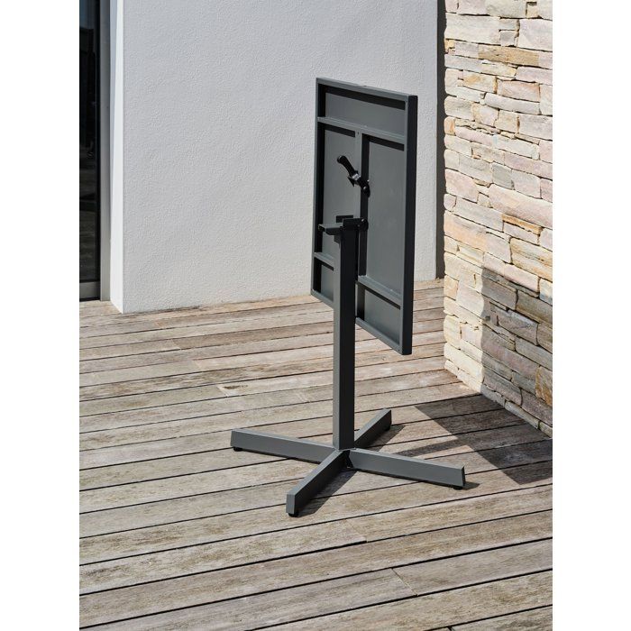 Guéridon de jardin - CITY GARDEN - Louise - 70 x 70 cm - Plateau pliant en acier - Anthracite