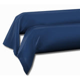 LOVELY HOME Lot de 2 taies de traversin - 85 x 185 cm - 100% coton - Bleu