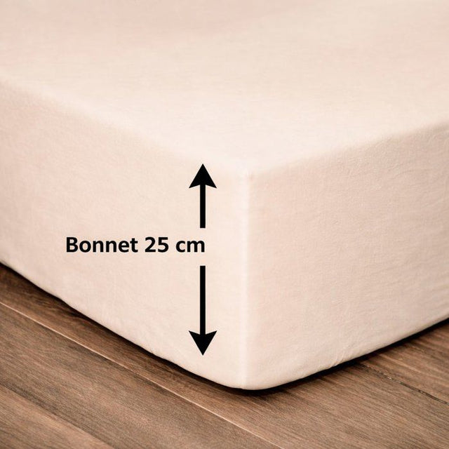 Drap housse - 100% coton - 90 x 190 + Bonnet 25 cm - LOVELY HOME