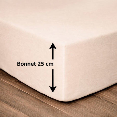 Drap housse - 100% coton - 140 x 190 + Bonnet 25 cm - LOVELY HOME