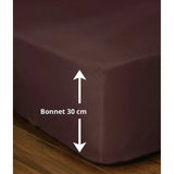 Drap-housse - LOVELY HOME - LH71594 - 180x200+30 cm - Marron