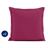 Lot de 2 taies d'oreiller - LOVELY HOME - LH71604 - 63 x 63 cm - Fuchsia