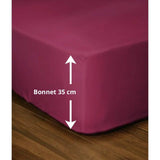 Drap-housse - LOVELY HOME - LH71607 - 180x200+35 cm - Fuchsia