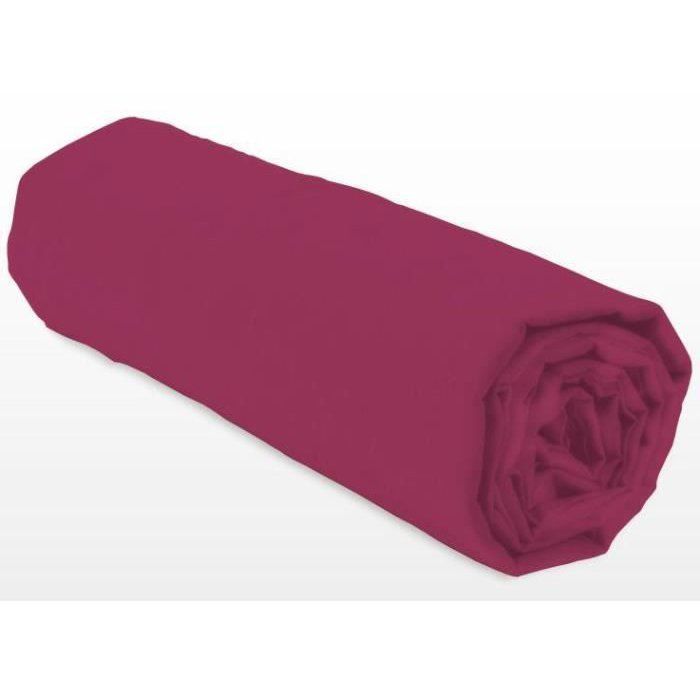 Drap-housse - LOVELY HOME - LH71608 - 160x200+35 cm - Fuchsia
