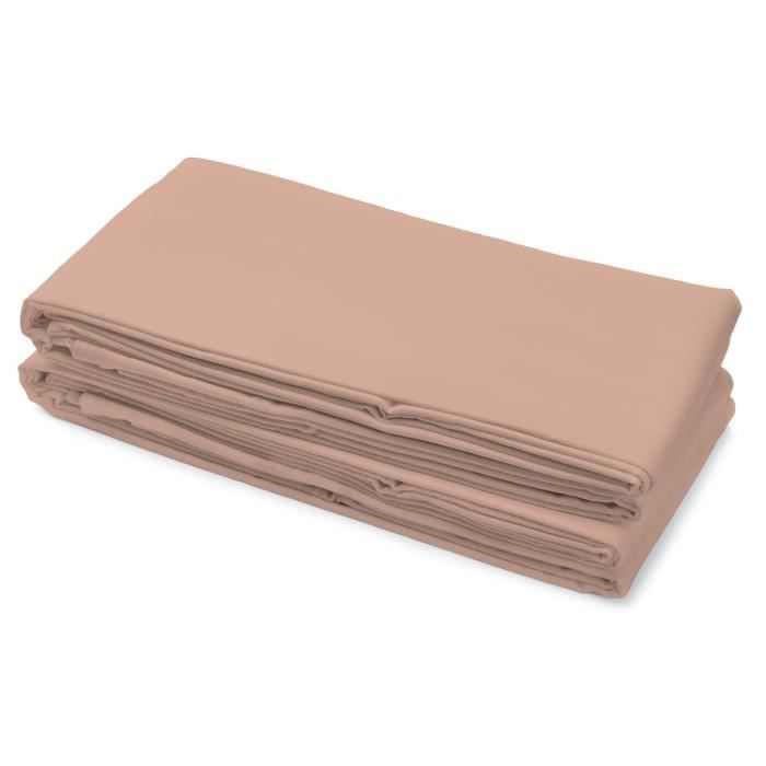 Drap plat - LOVELY HOME - 100% coton - 240 x 300 cm - Rose