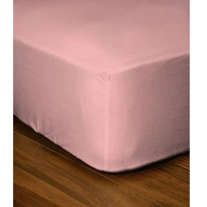 Drap-housse - LOVELY HOME - LH71623 - 180x200+35 cm - Rose