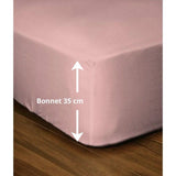 Drap-housse - LOVELY HOME - LH71623 - 180x200+35 cm - Rose