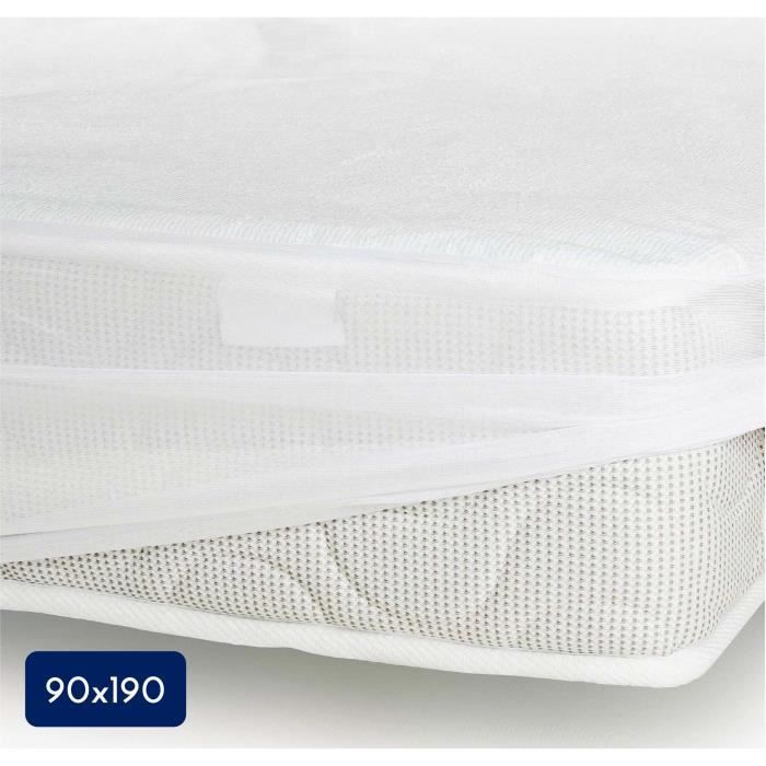 Protege-matelas - 90 x 190 cm x 25 xm - 100% Coton - 170 G/M2 - LOVELY HOME