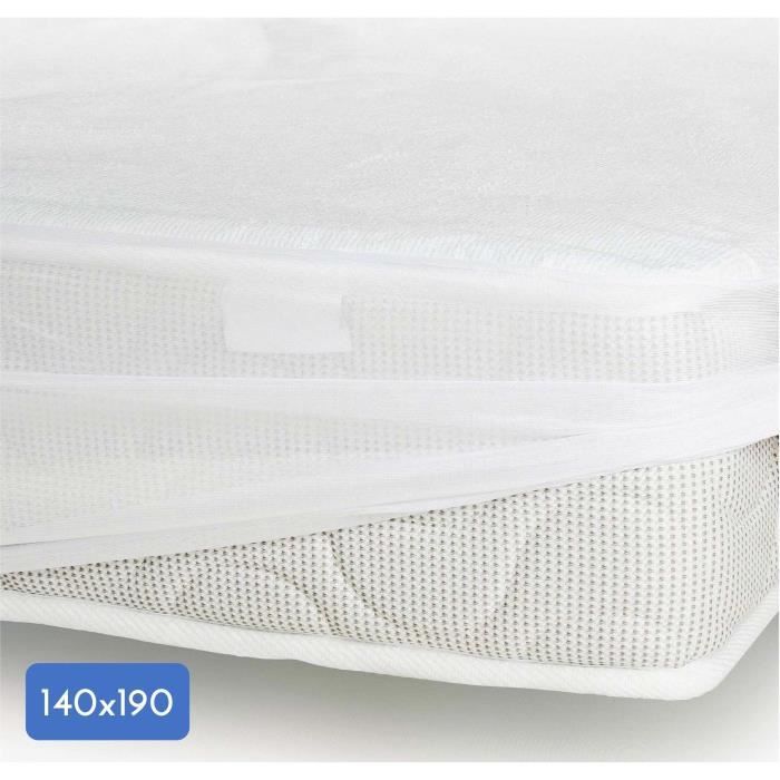 Protege-matelas - 140 x 190 cm x 25 cm - 100% Coton - 170 G/M2 - LOVELY HOME