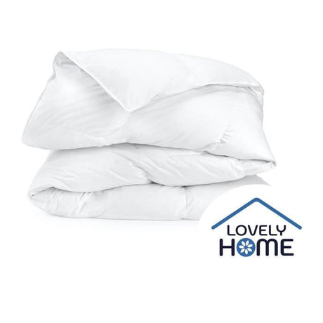 Couette 220 x 240 cm - LOVELY HOME - Légere - 280 g/m˛ - Anti-acariens - 2 personnes - Blanc