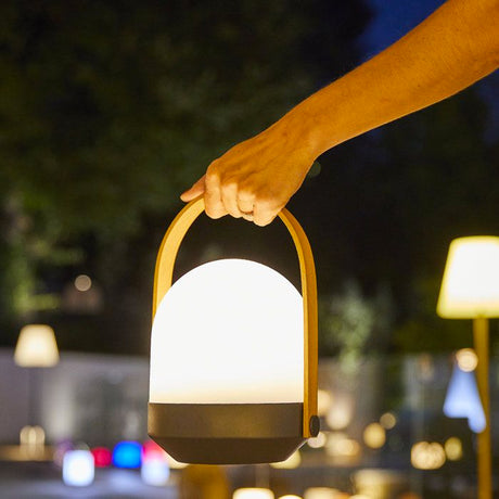 Baladeuse sans fil - LUMISKY - AURA - LED blanc chaud dimmable - Poignée bambou - Rechargeable - H27 cm