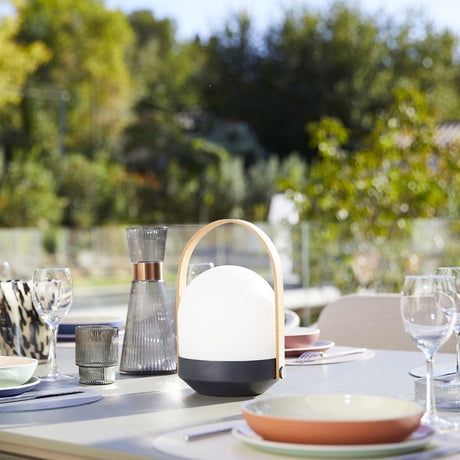 Baladeuse sans fil - LUMISKY - AURA - LED blanc chaud dimmable - Poignée bambou - Rechargeable - H27 cm