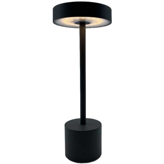Lampe de table sans fil - LUMISKY - ROBY - Touch en aluminium - Gris foncé - LED