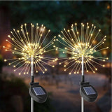 Lot 2 balises solaires - LUMISKY - FIREWORKS SPIKE - LED effet feu d'artifice - H97 cm - Eclairage extérieur décoratif
