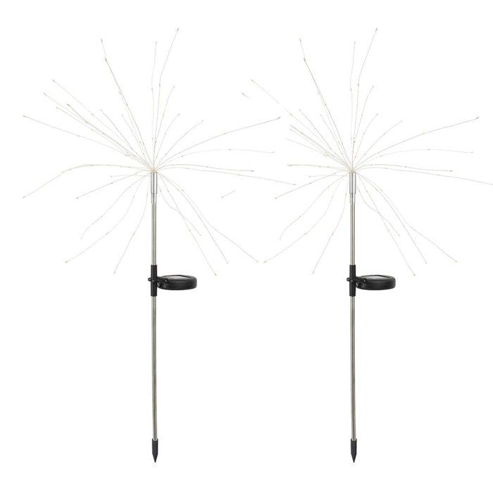 Lot 2 balises solaires - LUMISKY - FIREWORKS SPIKE - LED effet feu d'artifice - H97 cm - Eclairage extérieur décoratif