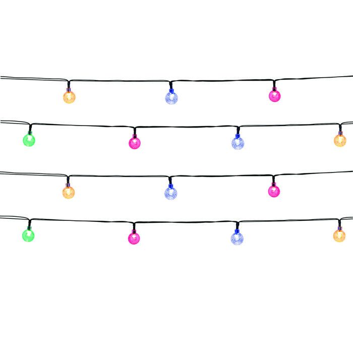 Guirlande lumineuse solaire extérieure - LUMISKY - FESTY COLOR - 20 globes LED - Multicolore - 5,8 m