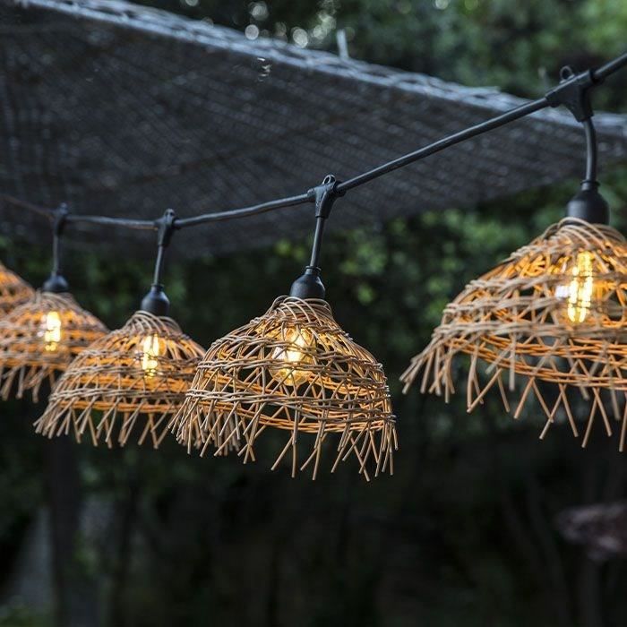 Guirlande lumineuse - LUMISKY - Hawaii Light - Raccordable - Extérieur - Abat-jour polyrotin - 10 ampoules filament E27 LED