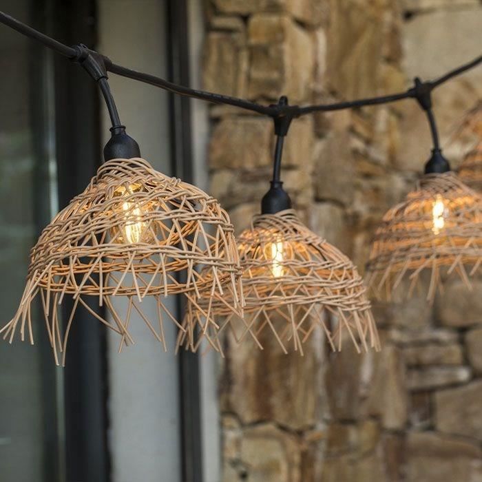 Guirlande lumineuse - LUMISKY - Hawaii Light - Raccordable - Extérieur - Abat-jour polyrotin - 10 ampoules filament E27 LED