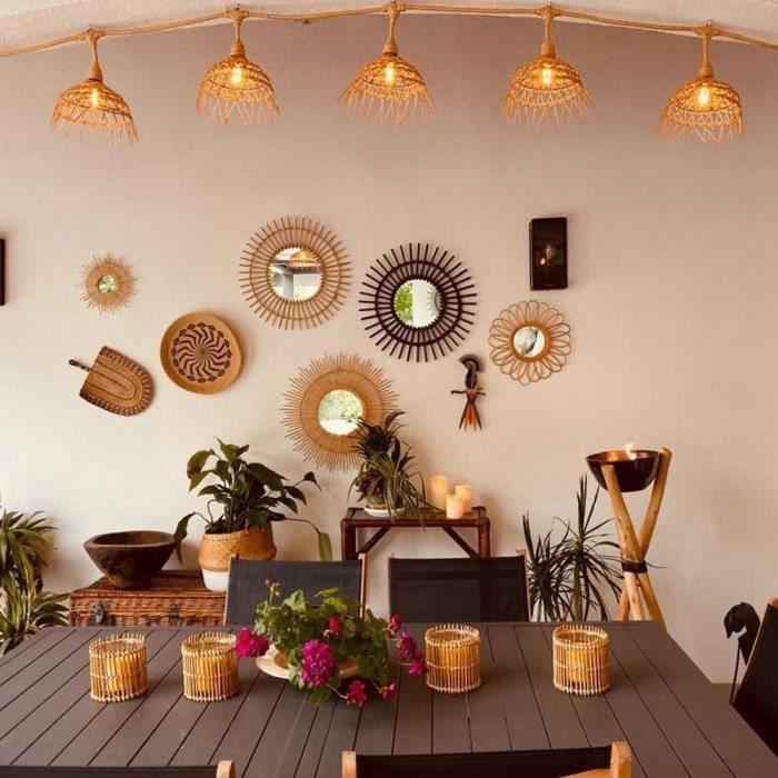 Guirlande lumineuse - LUMISKY - Hawaii Light - Raccordable - Extérieur - Abat-jour polyrotin - 10 ampoules filament E27 LED
