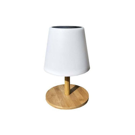 Lampe de table solaire et rechargeable - LUMISKY - STANDY MINI WOOD SOLAR - H25 cm - LED blanc chaud et blanc dimmable