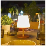 Lampe de table solaire et rechargeable - LUMISKY - STANDY MINI WOOD SOLAR - H25 cm - LED blanc chaud et blanc dimmable