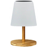 Lampe de table solaire et rechargeable - LUMISKY - STANDY MINI WOOD SOLAR - H25 cm - LED blanc chaud et blanc dimmable