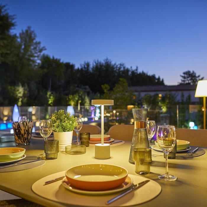 Lampe de table sans fil - LUMISKY - ROBY WHITE - H30 cm - Touch en aluminium - Blanc mat - LED