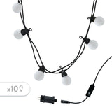 Guirlande lumineuse extérieure - LUMISKY - PARTY MILKY 10 - 10 globes LED - Blanc chaud - Connectable - 5,7 m - 8 modes éclairage
