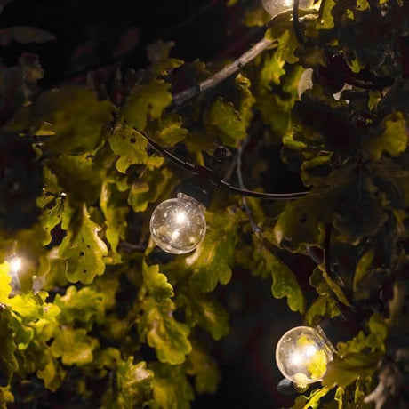 PARTY CLEAR SOLAR Guirlande lumineuse solaire - 10 globes transparents - LED blanc chaud - 5.90m - 8 modes