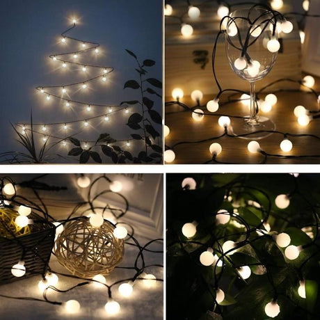 Guirlande lumineuse solaire Billy - LUMI JARDIN - 60 LED - 6,9 cm - Blanc chaud