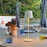 Lampe de table sans fil - LUMISKY - KELLY WHITE - Aluminium blanc - LED blanc dimmable - Rechargeable - H38 cm