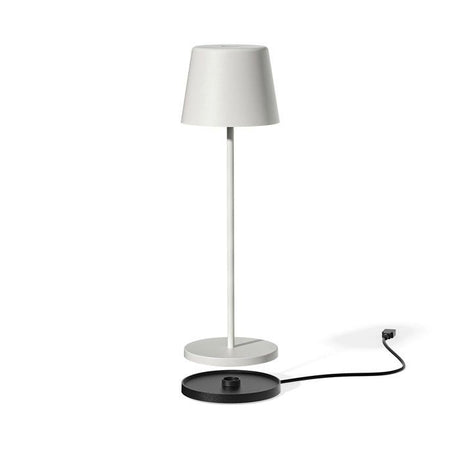 Lampe de table sans fil - LUMISKY - KELLY WHITE - Aluminium blanc - LED blanc dimmable - Rechargeable - H38 cm
