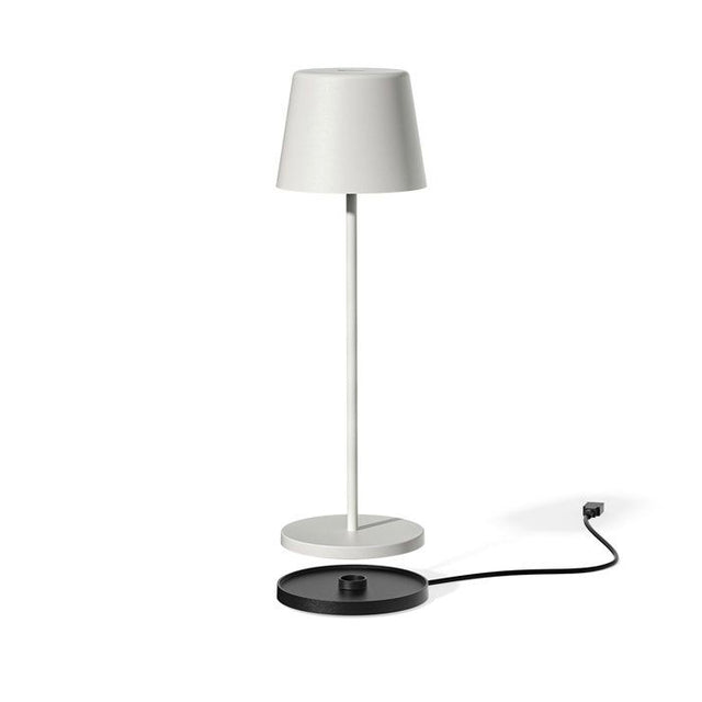 Lampe de table sans fil - LUMISKY - KELLY WHITE - Aluminium blanc - LED blanc dimmable - Rechargeable - H38 cm