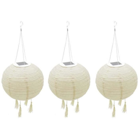 Suspension solaire LED - LUMISKY - HIMALAYA - Ř30cm - Beige, creme et mariage festif - Autonomie 8h