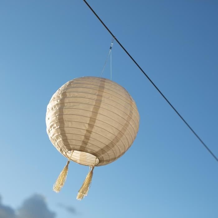 Suspension solaire LED - LUMISKY - HIMALAYA - Ř30cm - Beige, creme et mariage festif - Autonomie 8h