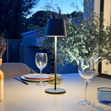 Lampe de table sans fil - LUMISKY - KELLY ROCK - Aluminium gris - LED blanc dimmable - Rechargeable - H38 cm